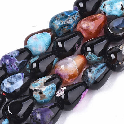 Natural Fire Crackle Agate Beads Strands