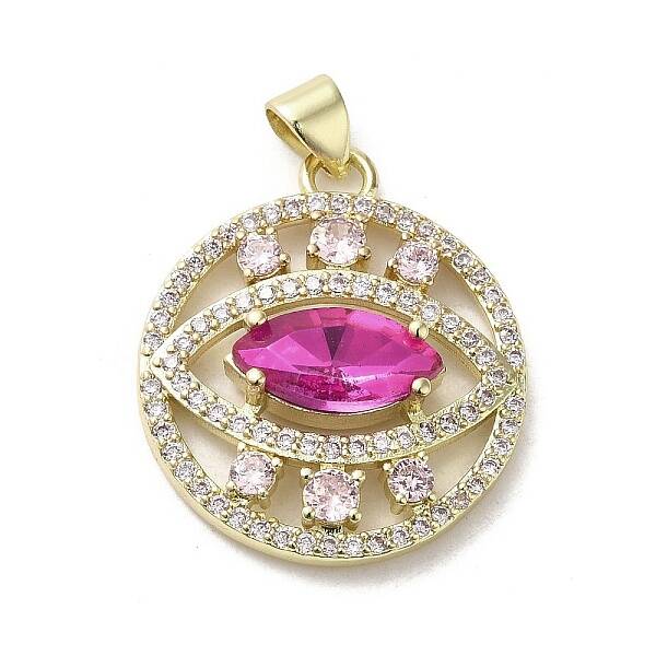 Brass Micro Pave Cubic Zirconia Pendants