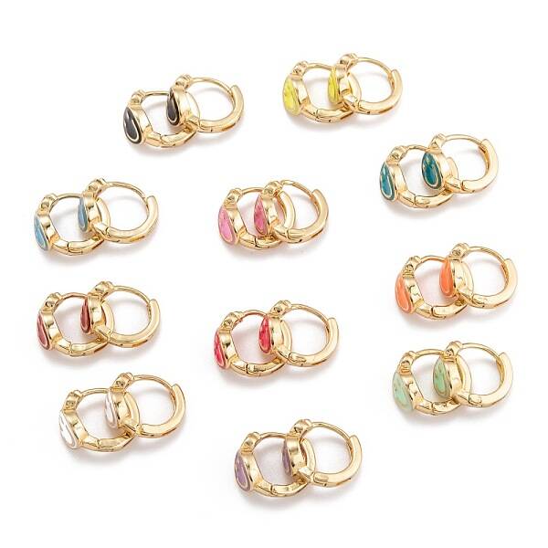 Brass Micro Pave Clear Cubic Zirconia Huggie Hoop Earrings
