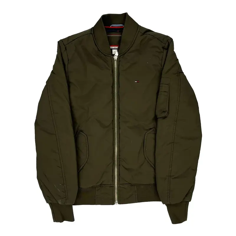 Tommy Hilfiger Slim Fit Bomber Jacket - Small Khaki Polyester