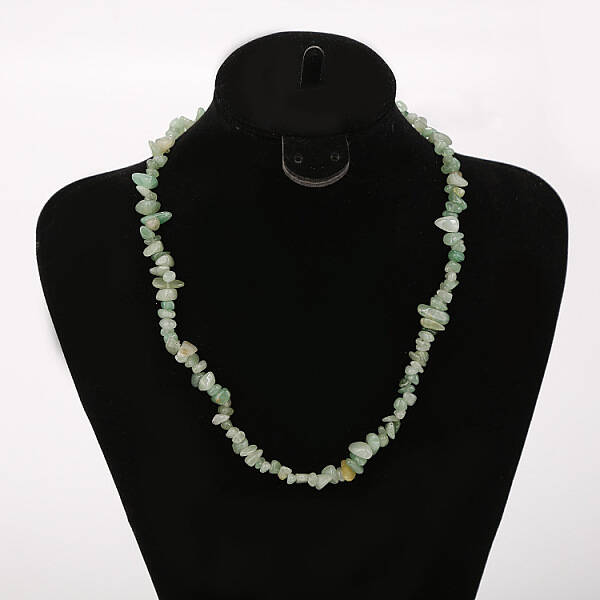 Natural Green Aventurine Chip Beaded Necklaces for Women