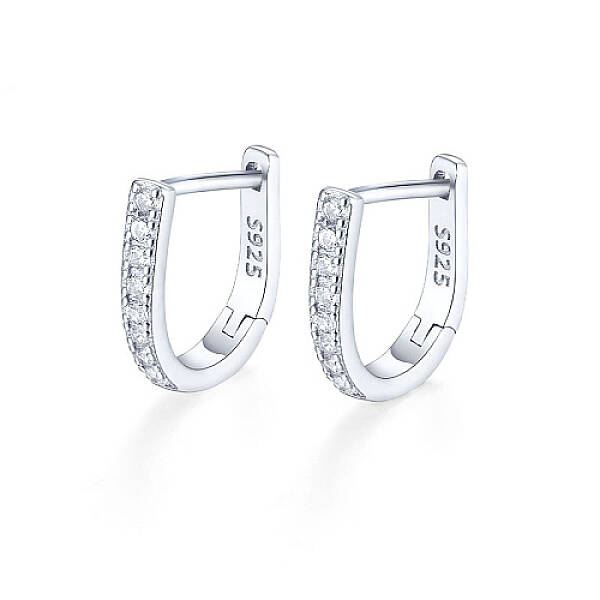 Anti-Tarnish Rhodium Plated 925 Sterling Silver Micro Pave Cubic Zirconia Hoop Earrings