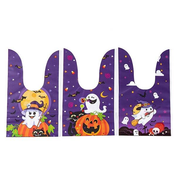 100Pcs Rabbit Shaped Halloween Candy Plastic Bags