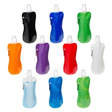 200 Promotional Flex Foldable 16 oz Water Bottle with Carabiner - ...