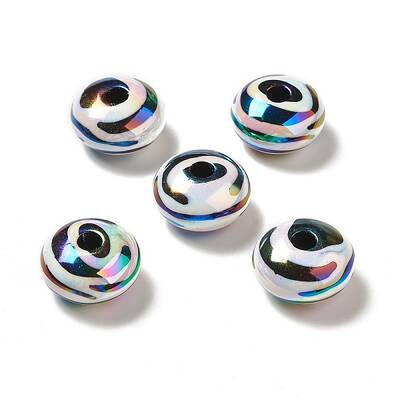 UV Plating Opaque Rainbow Iridescent Acrylic Beads