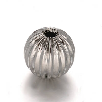 Tarnish Resistant Round 304 Stainless Steel Corrugated Beads