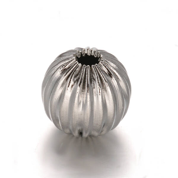 Tarnish Resistant Round 304 Stainless Steel Corrugated Beads