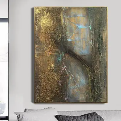 Oversize Abstract Bronze Brown Painting Texture Wall Art Custom Artwork Wall Decor | THE TREE OF LIFE
