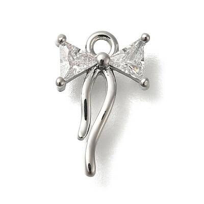 Rack Plating Brass Micro Pave Cubic Zirconia Charms