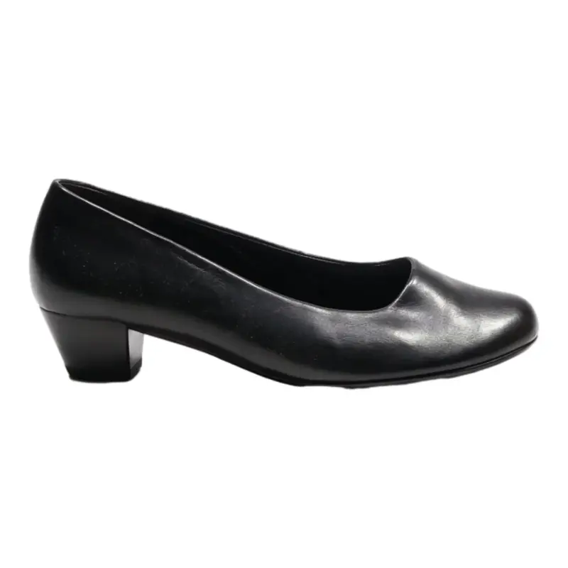 GABOR Court Heels Black Leather Womens UK 3