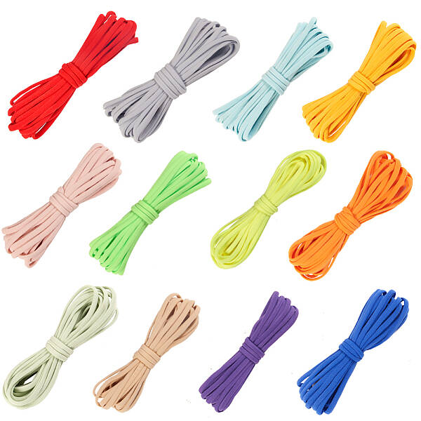 60M 12 Colors Flat Nylon Elastic Cord
