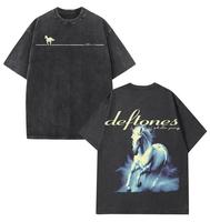 Retro Limited Vintage Deftones Tour Shirt, Rock Band WHITE PONY Oversized Heavy Washed Cotton Tee, 90s Hiphop Grunge Gothic E...