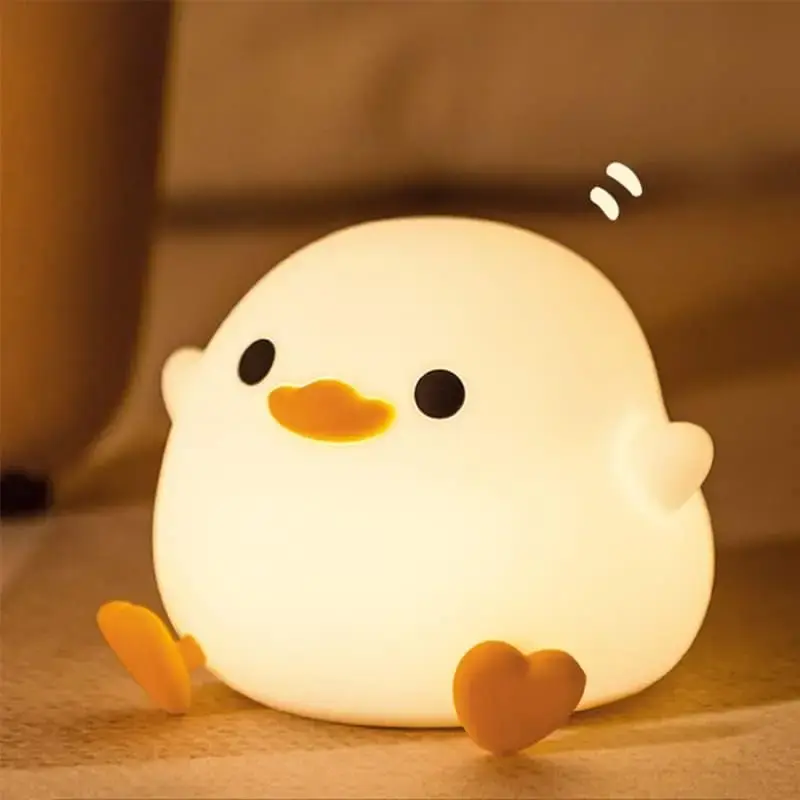 Cute Duck Design Night Light, USB Rechargeable Dimmable Night Light, Decorative Light For Bedroom, Living Room, Lamp, LED Lig...