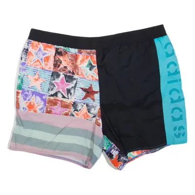 ADIDAS Mesh Lined Mens Swimming Shorts Black Crazy Pattern XL W38