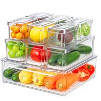 AISOON 10 Pack Fridge Organizer Bins with Lids, BPA-Free Stackable Clear Containers for Food, Drinks, and Food Storage, Ideal...