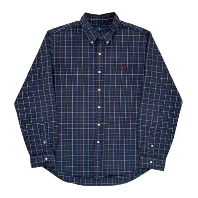 Ralph Lauren Checked Flannel Shirt - XL Blue Cotton | Size: x-large