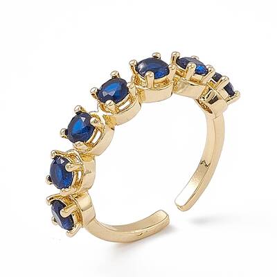 Cubic Zirconia Open Cuff Ring