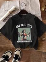 Women's Graphic & Letter Print Round Neck Tee, Fashion Casual Crew Neck T-shirt for Daily Holiday Vacation Outdoor Wear, Ladi...