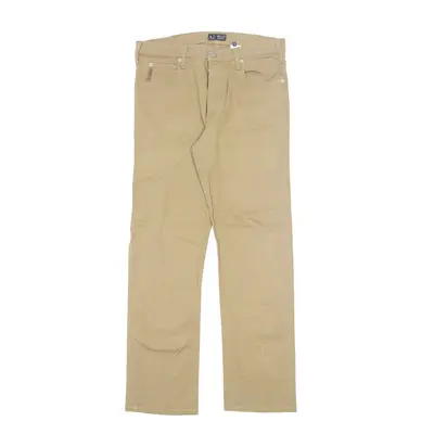 ARMANI Comfort Trousers Beige Relaxed Straight Mens W33 L30