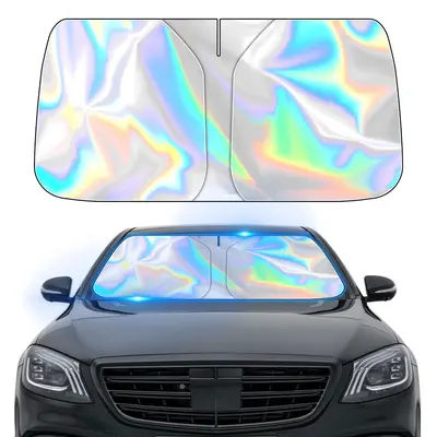 Laser Reflective Car Windshield Sunshade – Advanced Heat Insulation & UV Blocking | Quick-Fold 57x29.5\