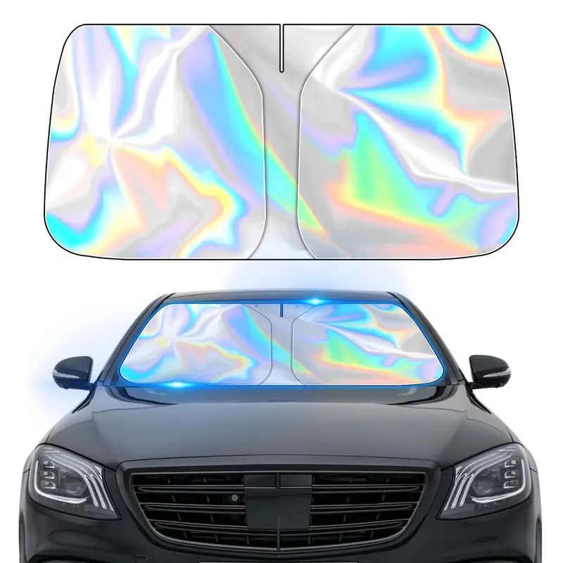 Laser Reflective Car Windshield Sunshade – Advanced Heat Insulation & UV Blocking | Quick-Fold 57x29.5\
