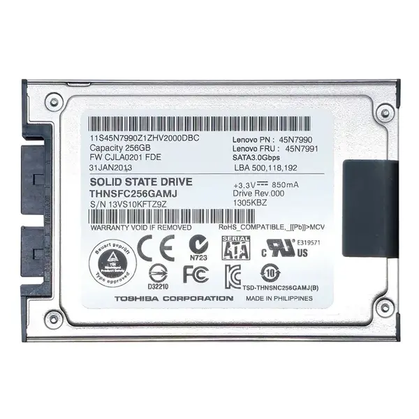 45N7990-02 Lenovo 256GB MLC SATA 6Gb/s 1.8-inch Internal Solid State Drive