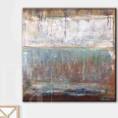 Large Abstract Original Painting Beige and Brown Acrylic Art on Canvas | CLEAR SOURCE