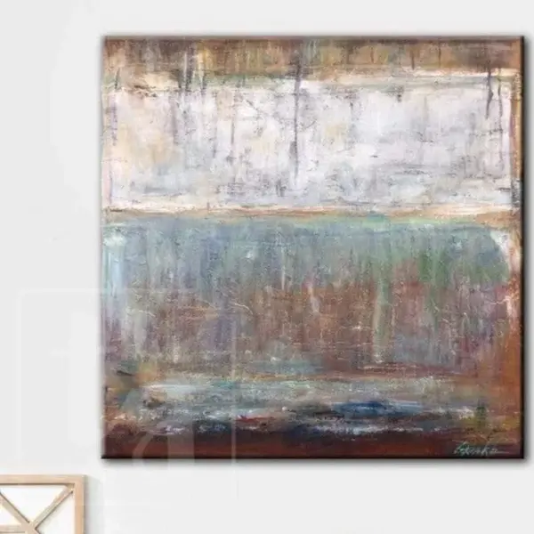 Large Abstract Original Painting Beige and Brown Acrylic Art on Canvas | CLEAR SOURCE