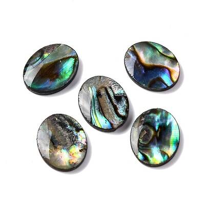 Natural Paua Shell Epoxy Resin Cabochons