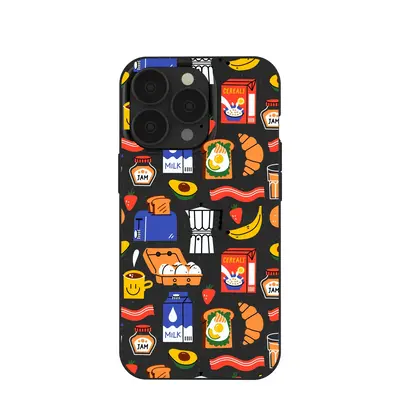 Black Breakfast Time iPhone 13 Pro Case