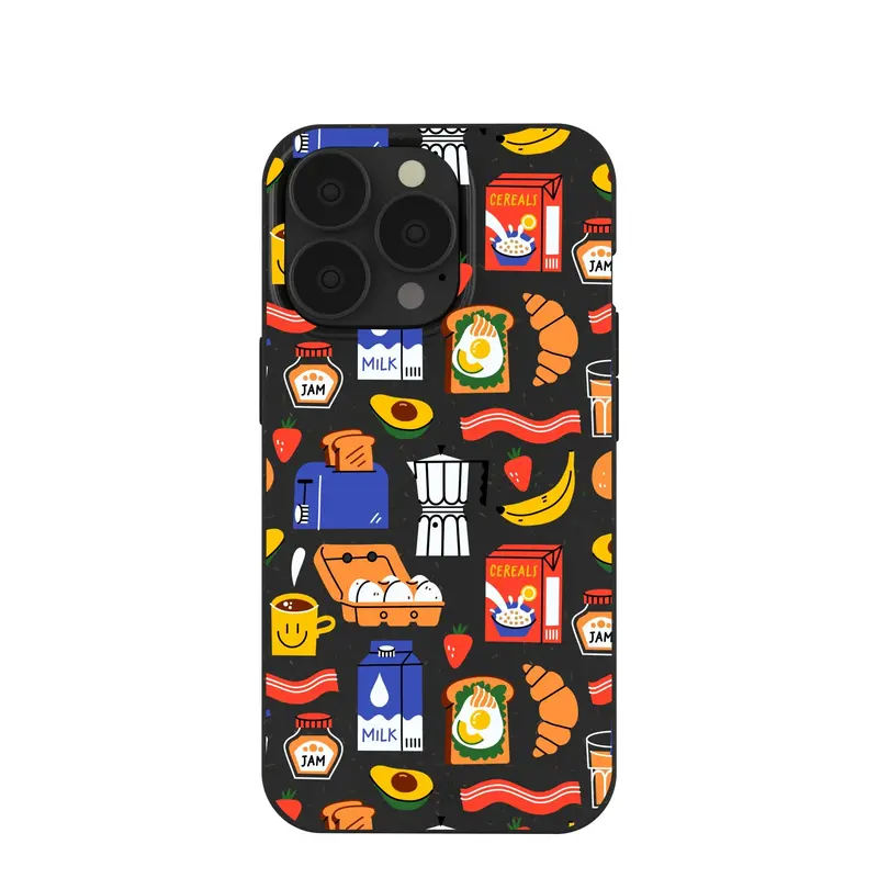 Black Breakfast Time iPhone 13 Pro Case