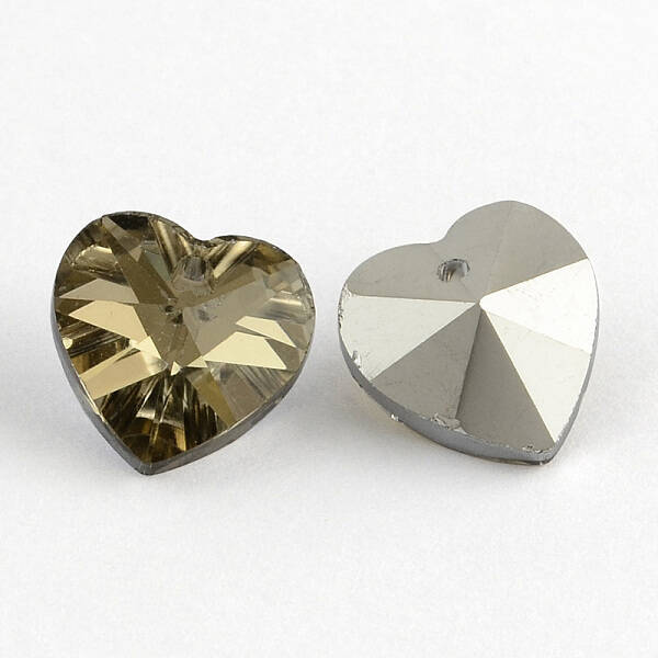 Heart Electroplated Glass Pendants
