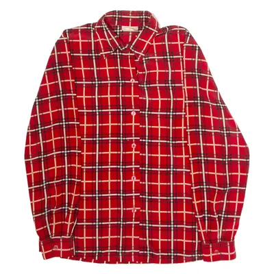 SOMMERMANN Womens Shirt Red Check Long Sleeve UK 14