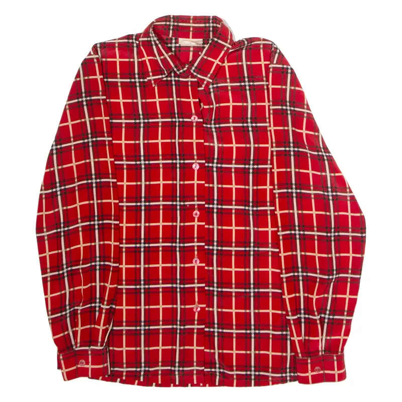 SOMMERMANN Womens Shirt Red Check Long Sleeve UK 14
