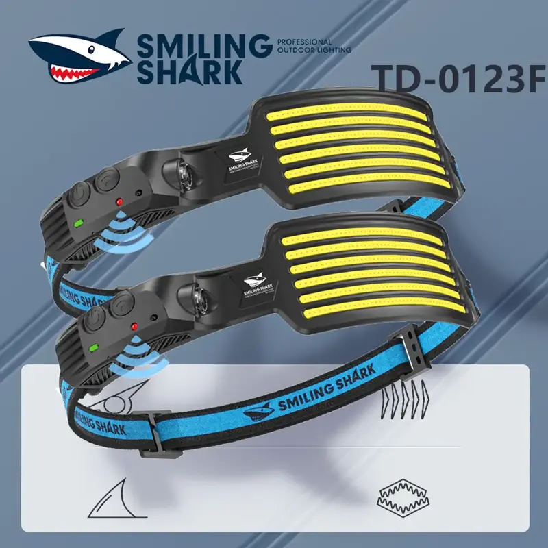 【TD-0123F】Smilingshark multifunctional headlights, induction function, humanized headband design, built -in battery, five...