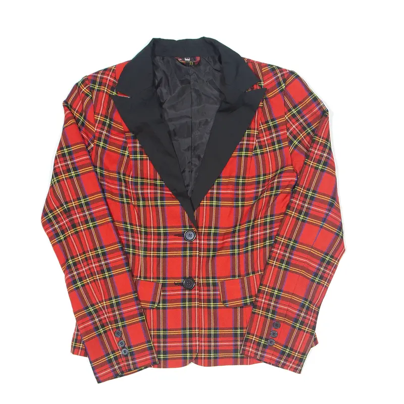 Blazer Jacket Red Check Womens M
