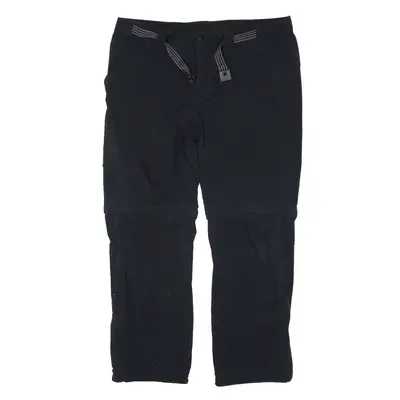 NRG Belted Zip-off Legs Trousers Black Regular Straight Mens W37 L28
