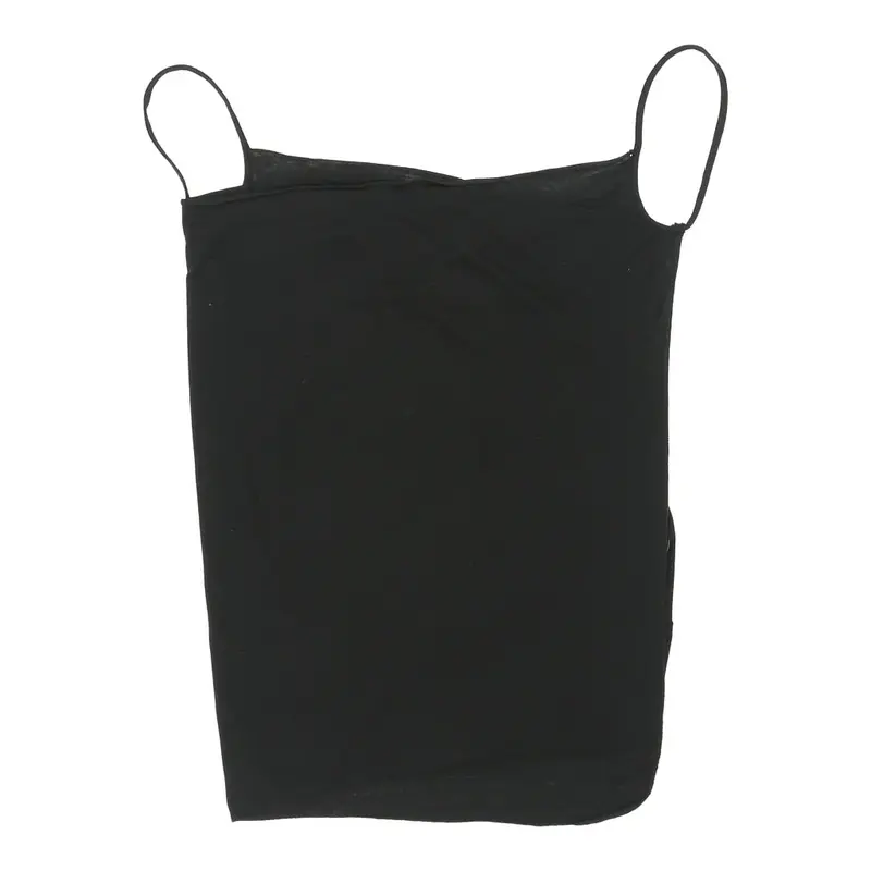 Vintage Unbranded Strap Top - Large Black Cotton