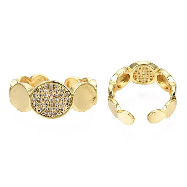 Cubic Zirconia Oval Open Cuff Rings
