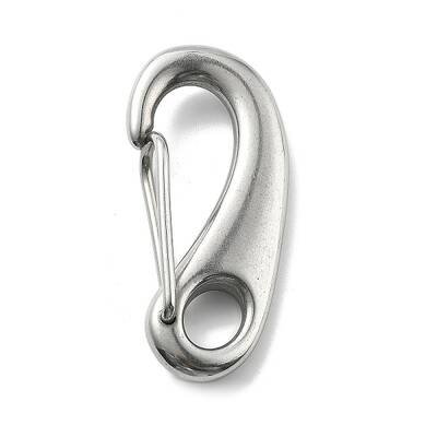 304 Stainless Steel Push Gate Snap Keychain Clasp Findings