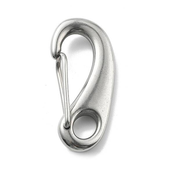 304 Stainless Steel Push Gate Snap Keychain Clasp Findings