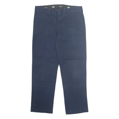 DICKIES Workwear Chino Mens Trousers Blue Regular Straight W36 L32
