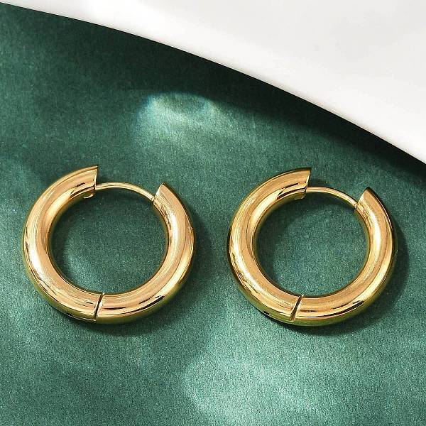 202 Stainless Steel Polishing Hoop Earrings