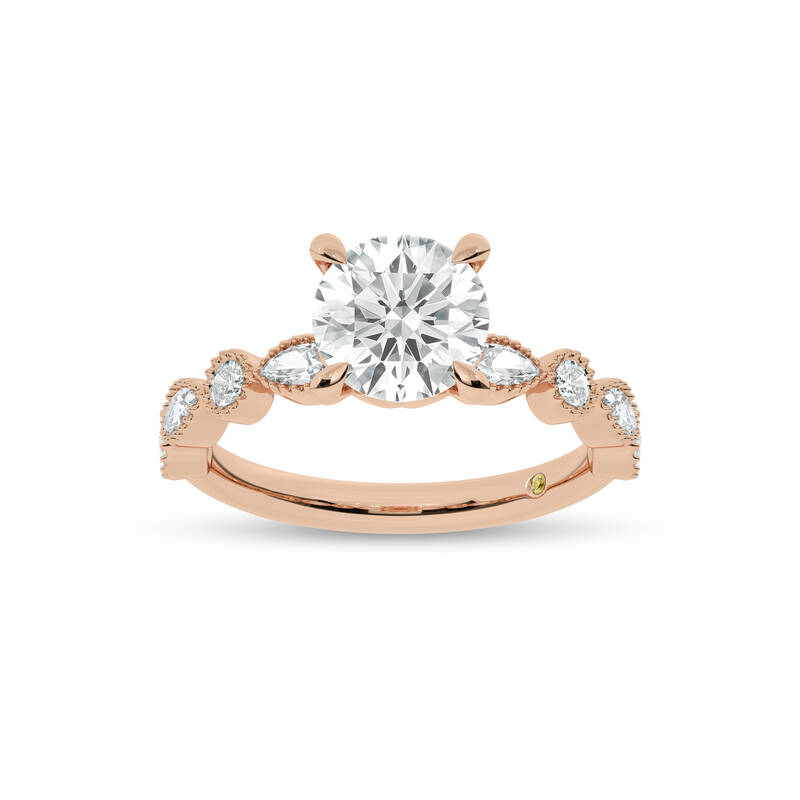 Zenith Round Lab Grown Diamond Engagement Ring | 14K Rose Gold 2 3/4 CT. TW.
