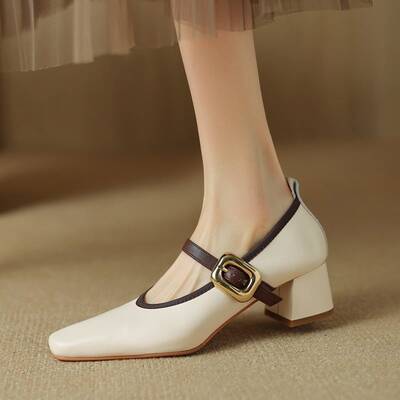 CHIKO Anaya Square Toe Block Heels Mary Jane Shoes