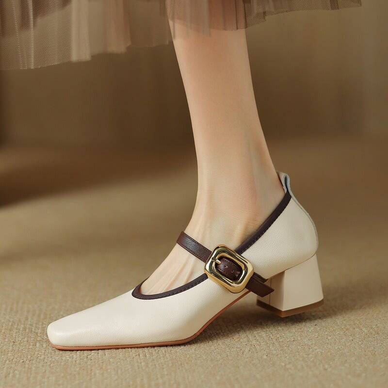 CHIKO Anaya Square Toe Block Heels Mary Jane Shoes