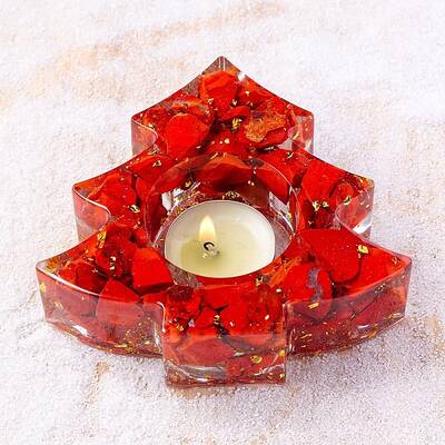 Natural Red Jasper & Resin Candle Holder Molds