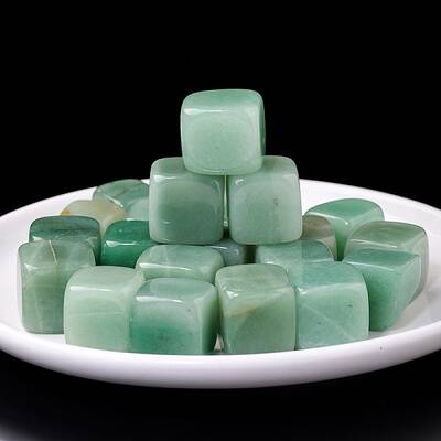 100g Cube Natural Green Aventurine Beads