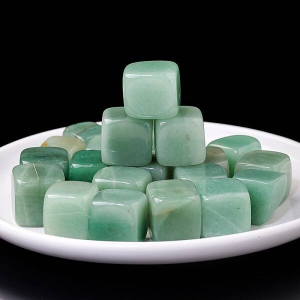 100g Cube Natural Green Aventurine Beads