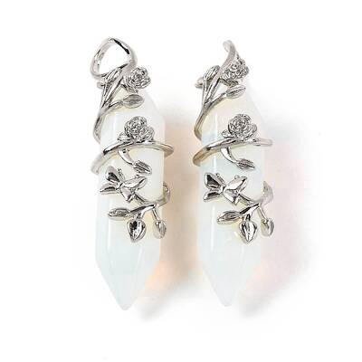 Opalite Double Terminal Pointed Pendants